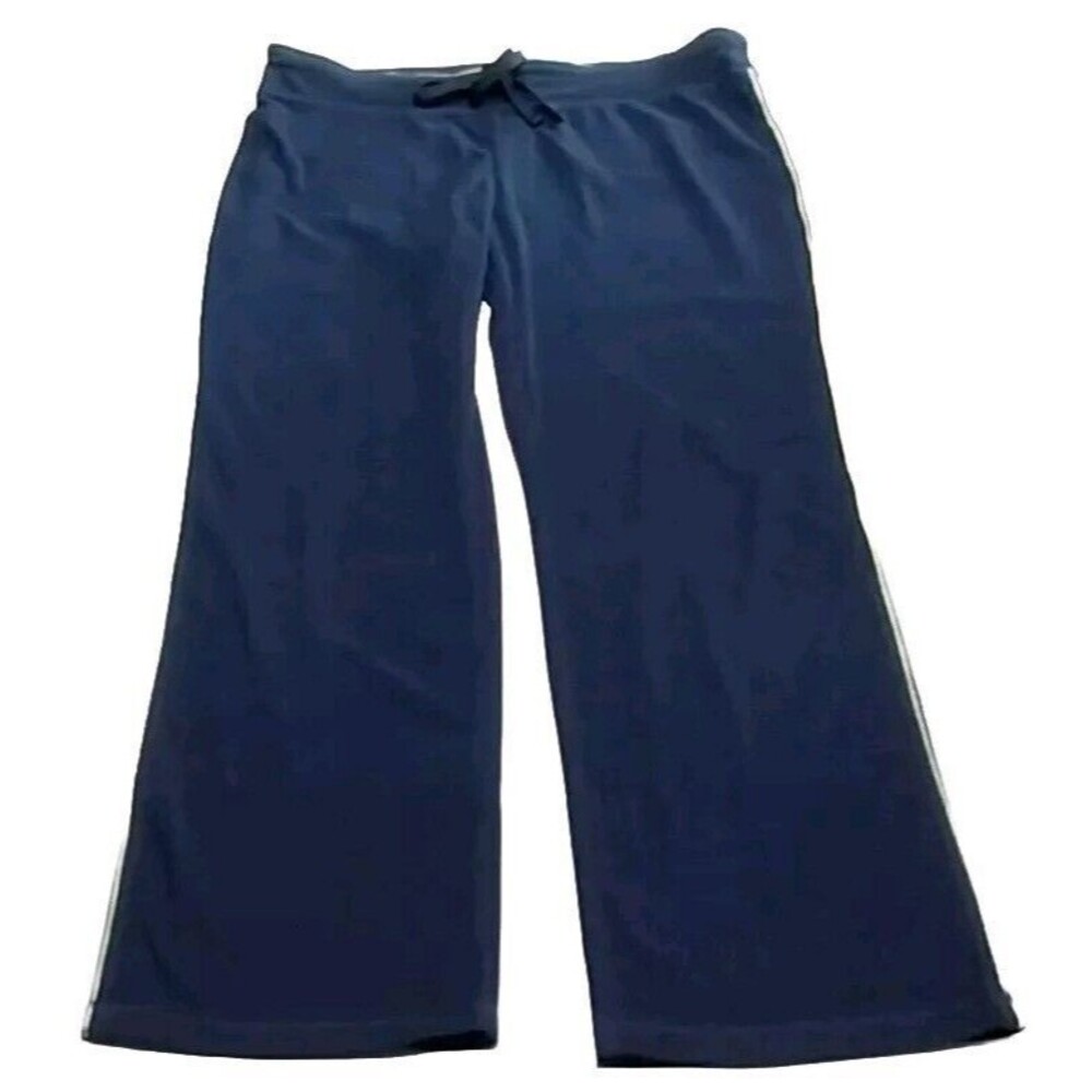 Tek Gear Mens Junior Large Sweatpants Navy Blue Lime Green Straight Leg Lounge - Picture 1 of 14